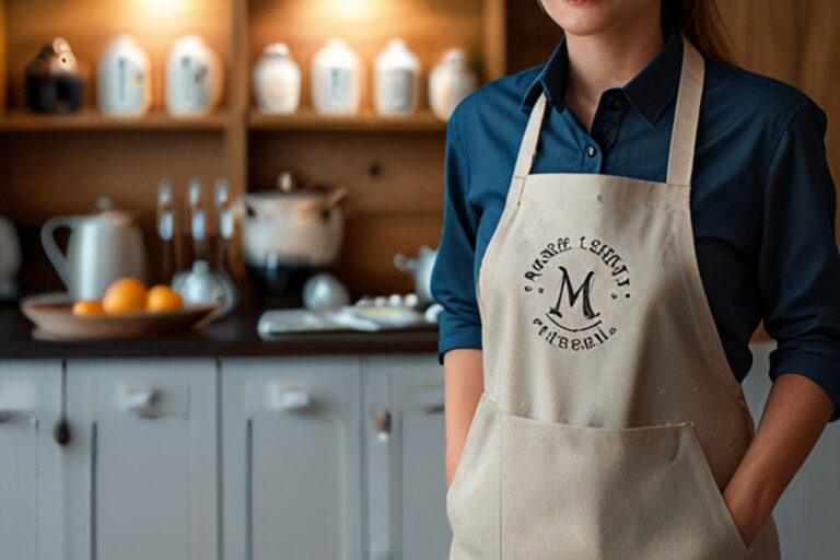 woman-wearing-apron-with-letter-m-it